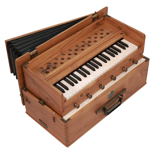 Bhava Classic Concert Edition Teak Harmonium Open Front Left