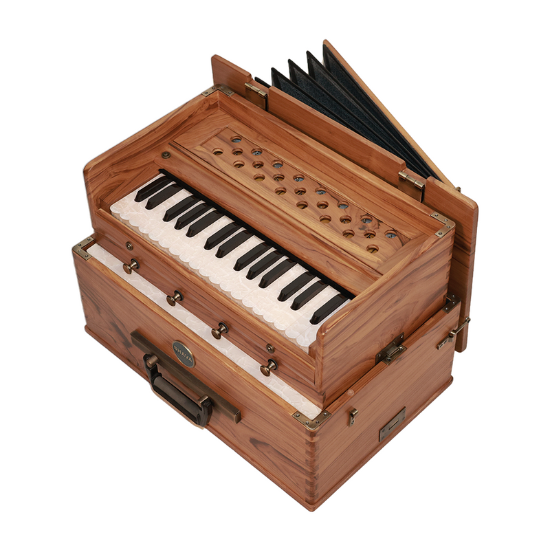 Bhava Mini Concert Edition Teak Harmonium Open Front Right