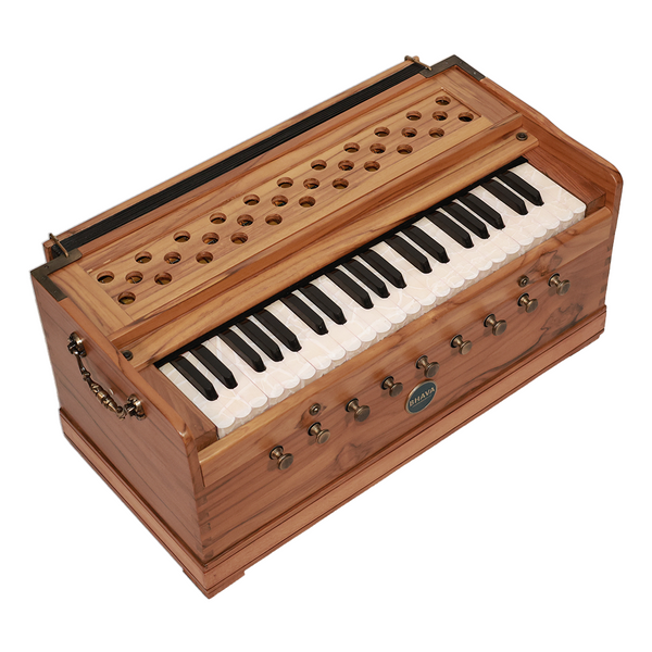 Bhava Studio Concert Edition Teak Harmonium Bellows Closed Front Left