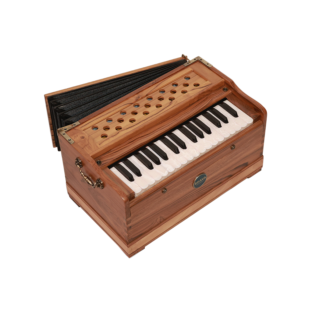 Bhava Lite Concert Edition Teak Harmonium Open Front Left