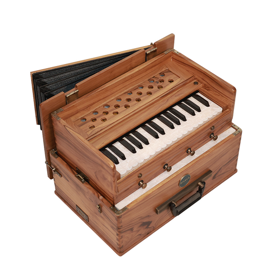 Bhava Mini Concert Edition Teak Harmonium Open Front Left