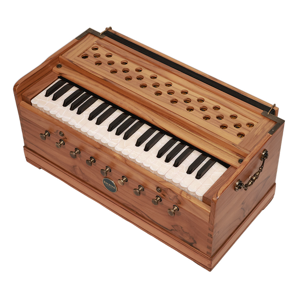 Bhava Studio Concert Edition Teak Harmonium Bellows Closed Front Right