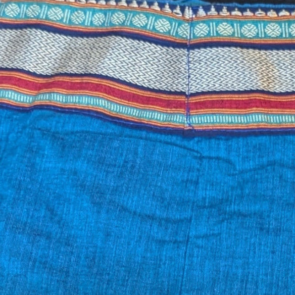 Close-up of material of Teal mridanga cover