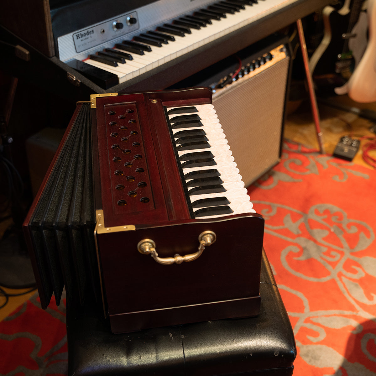 Bhava Lite "Travel" Harmonium, Limited Edition Mahogany in Studio